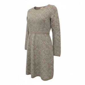 Girls Monsoon Grey Swirl Long Sleeve Sweater Dress